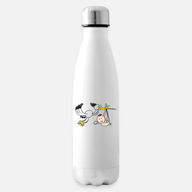 La cigogne apporte le bébé. - Bouteille isotherme - blanc