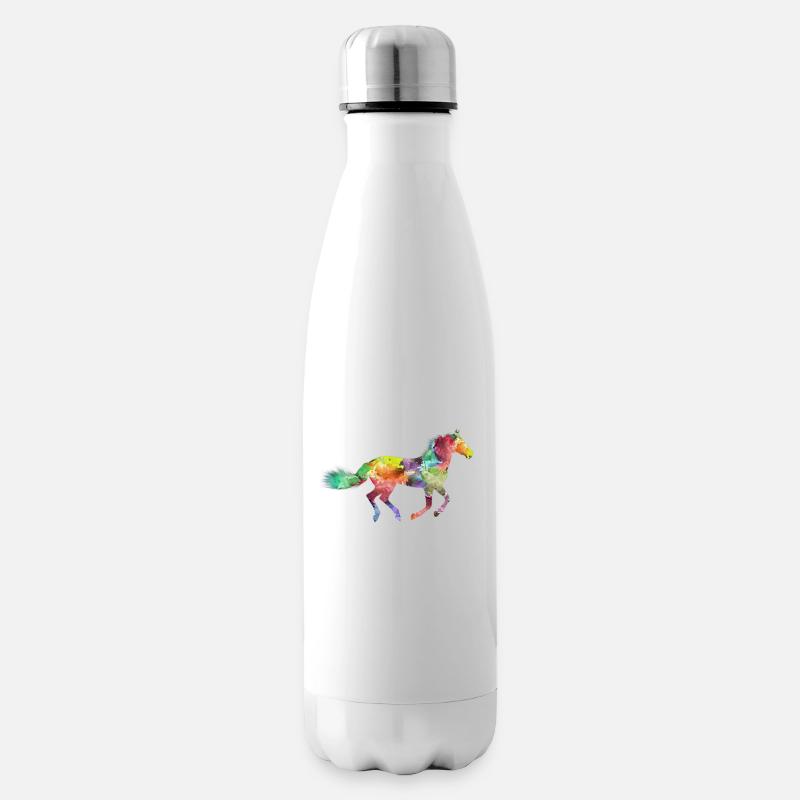 Cheval arc-en-ciel - Bouteille isotherme - blanc