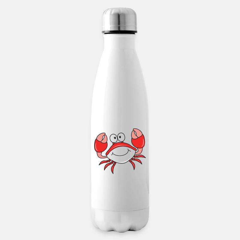 Crustacés du crabe - Bouteille isotherme - blanc