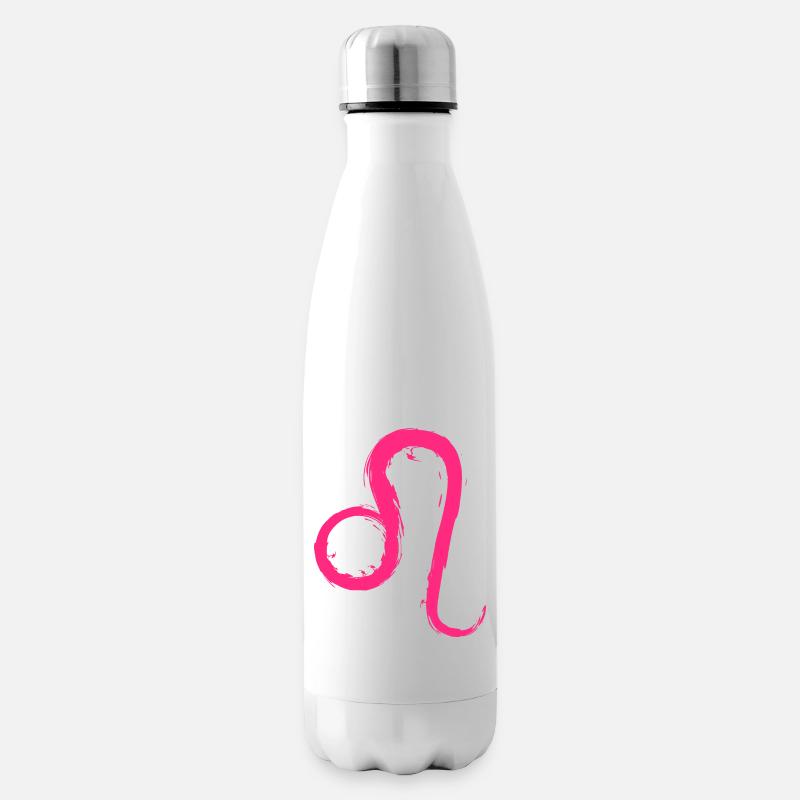 Löwe Leo Sternzeichen Design Symbol Rosa Pink - Isolierflasche - Weiß