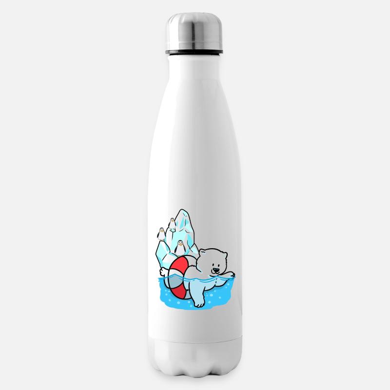 Eisbär Eisbären Arktis Wildtiere Klima Pinguin - Isolierflasche - Weiß
