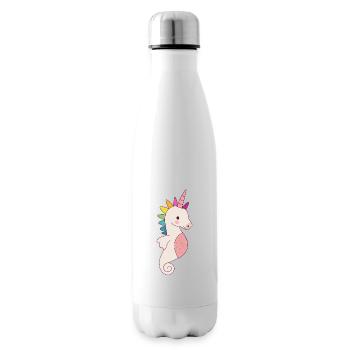 Licorne hippocampe doux cadeau - Bouteille isotherme - blanc - Droite