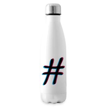 Hashtag effet 3D - Bouteille isotherme - blanc - Droite