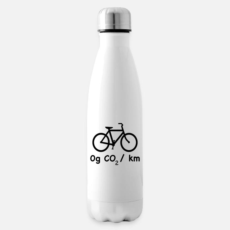 Bicycle is cool - 0g CO2 per kilometer - Insulated Water Bottle - white
