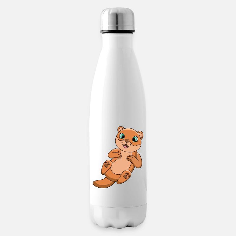 Otter Cartoon - Isolierflasche - Weiß