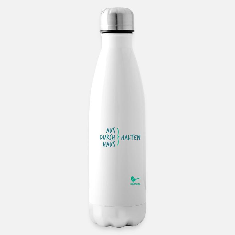 DREISATZ Trinkflasche Petrol: halten - Isolierflasche - Weiß