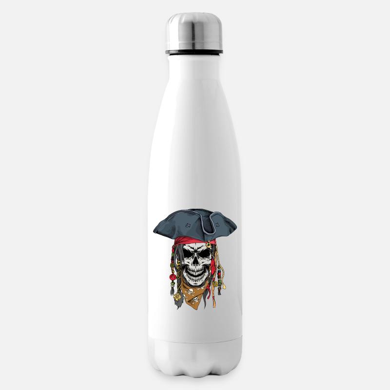 Crâne de pirate - Bouteille isotherme - blanc