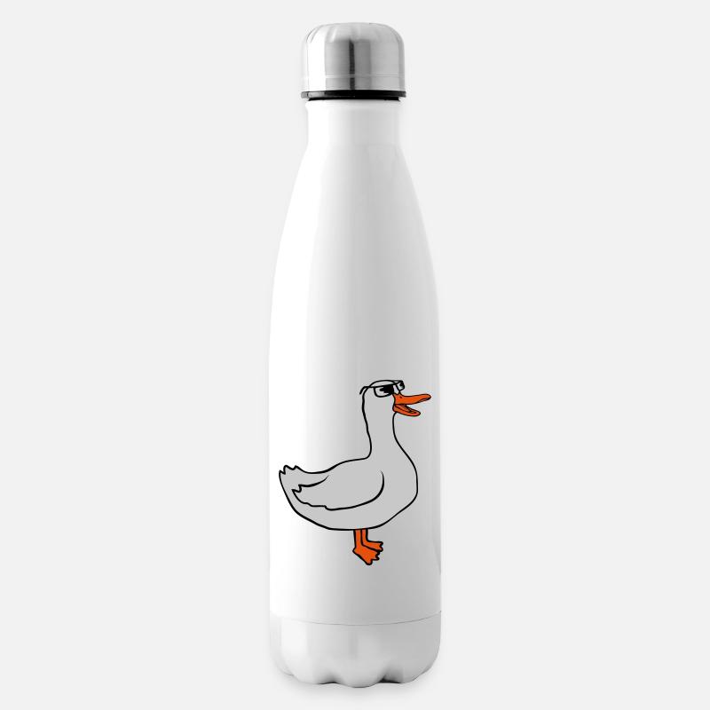 Coole Sonnenbrille Comic Gans - Isolierflasche - Weiß