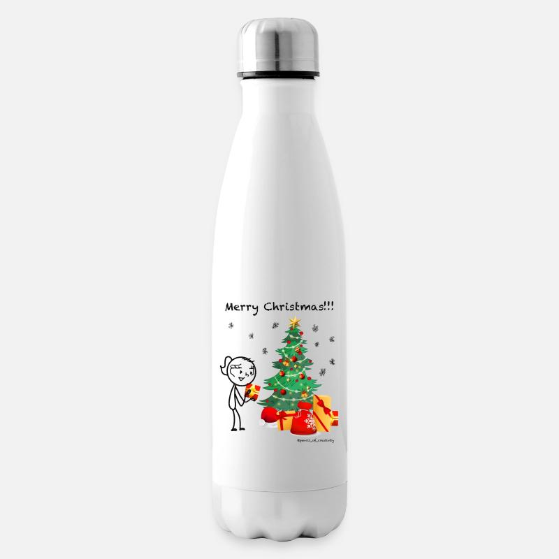 Merry Christmas Design - Isolierflasche - Weiß