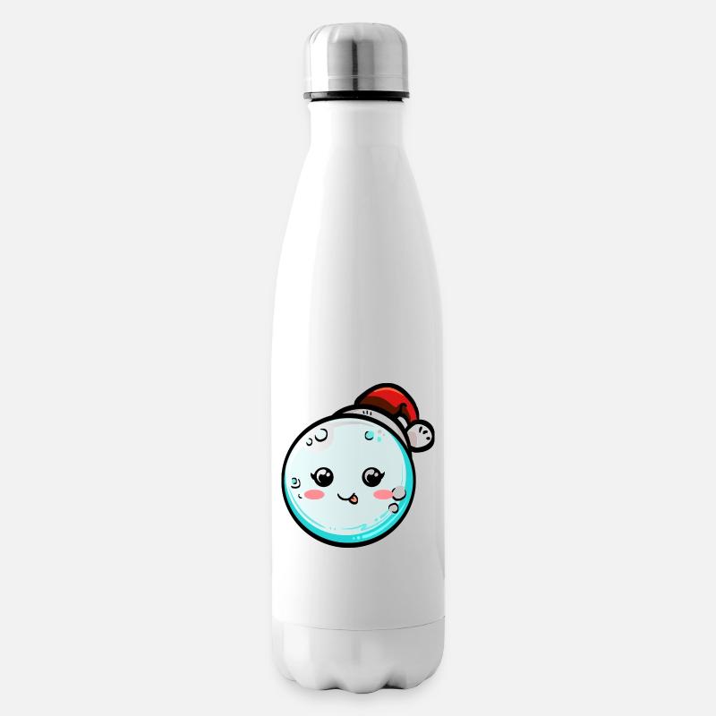 Boule de neige avec chapeau de Noël #6/9 - Bouteille isotherme - blanc