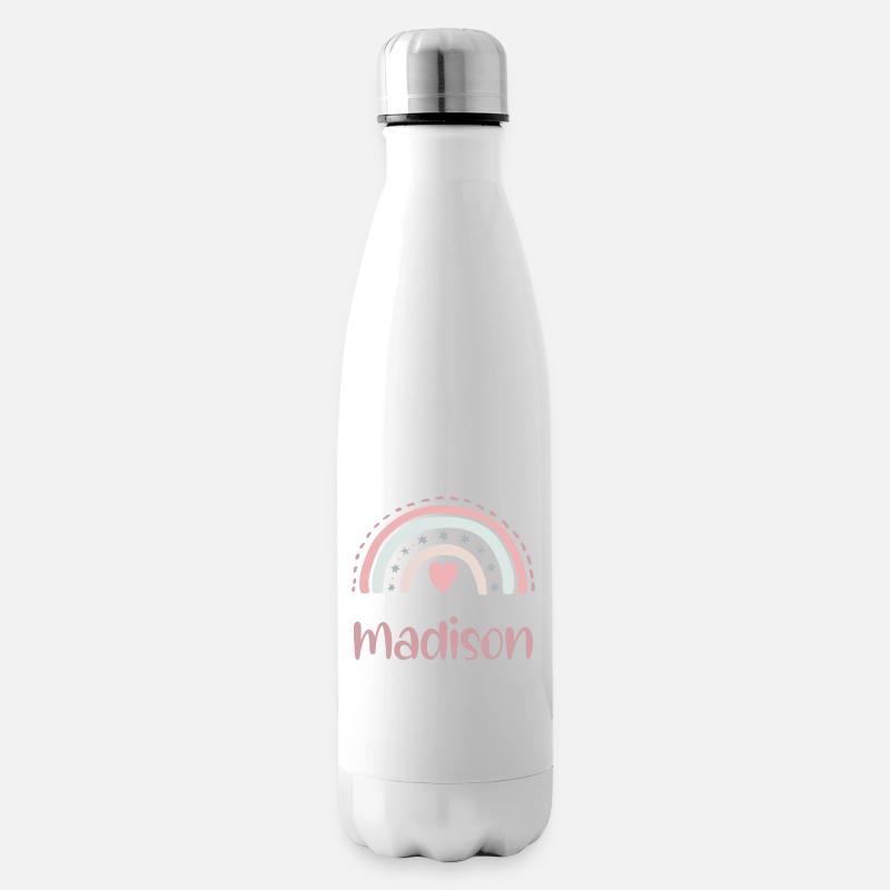 Madison Name Regenbogen - Isolierflasche - Weiß