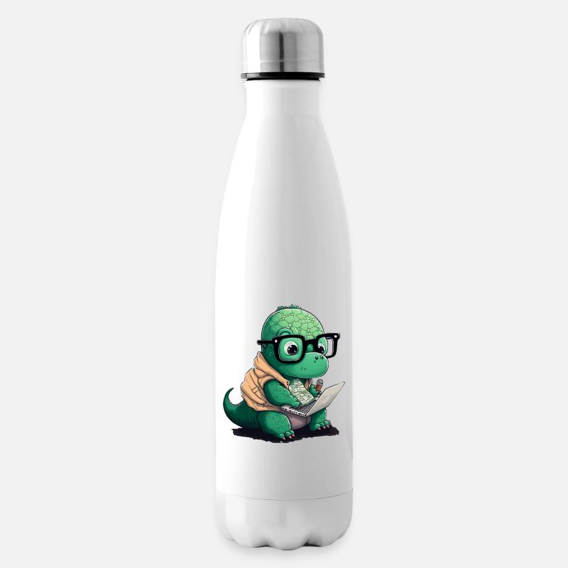 Süßer Dino der Programmiert - Isolierflasche - Weiß