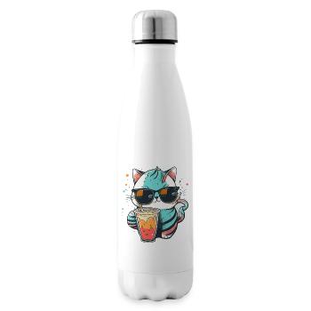 Die coolste Katze am Strand - Isolierflasche - Weiß - Rechts