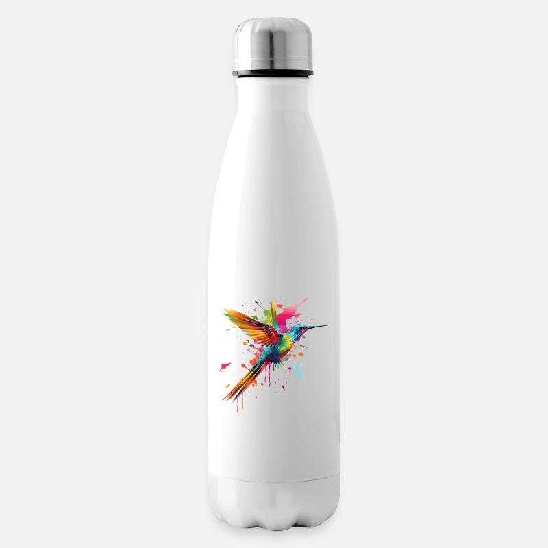 Kolibri Vogel Tier Kunst Aquarell Splash Bunt - Isolierflasche - Weiß