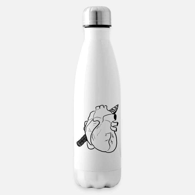 Herz - Isolierflasche - Weiß