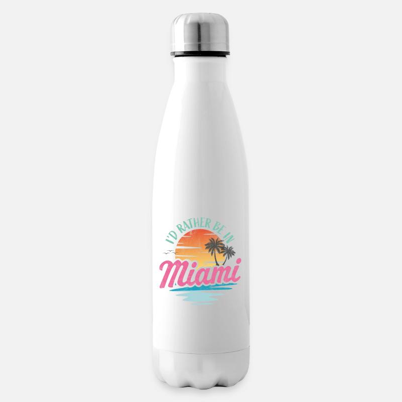 Je préfère être à Miami - Bouteille isotherme - blanc