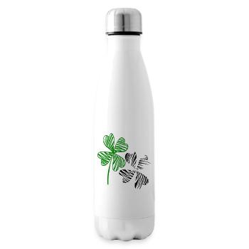 Trèfles, bonheur - Bouteille isotherme - blanc - Droite