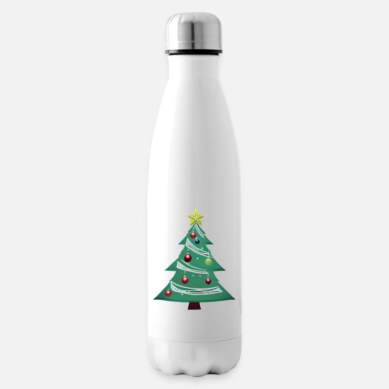 Weihnachten Geschenk Weihnachtsbaum Tannenbaum - Isolierflasche - Weiß