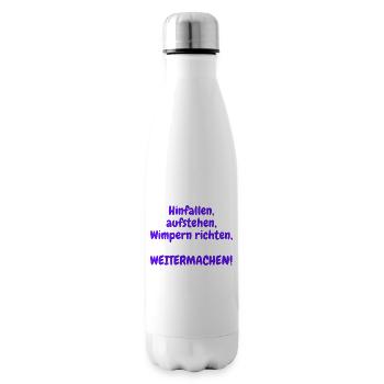 Hinfallen, aufstehen, Wimpern richten - Isolierflasche - Weiß - Rechts