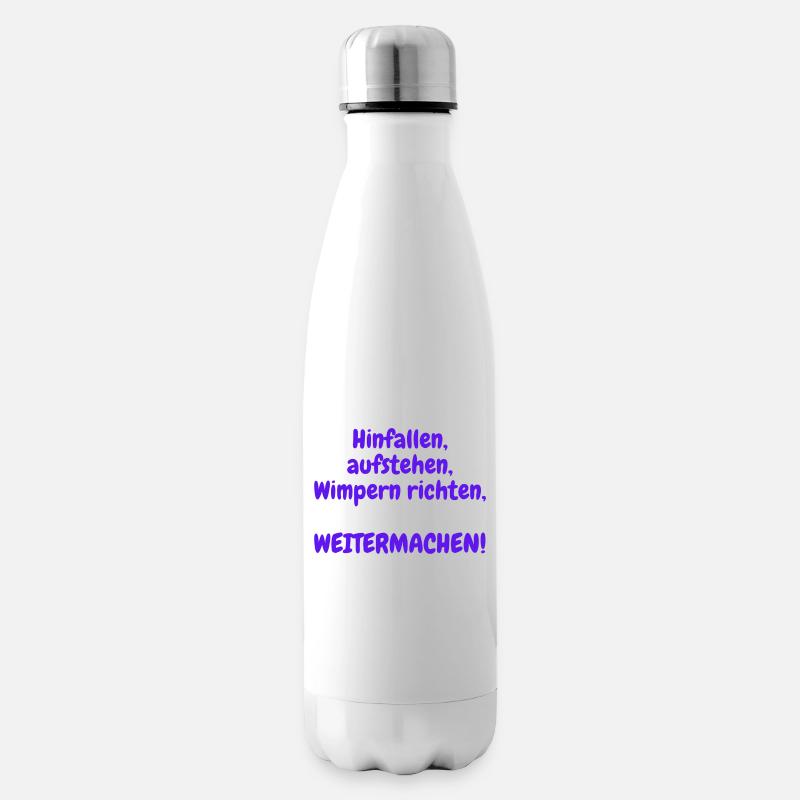 Hinfallen, aufstehen, Wimpern richten - Isolierflasche - Weiß
