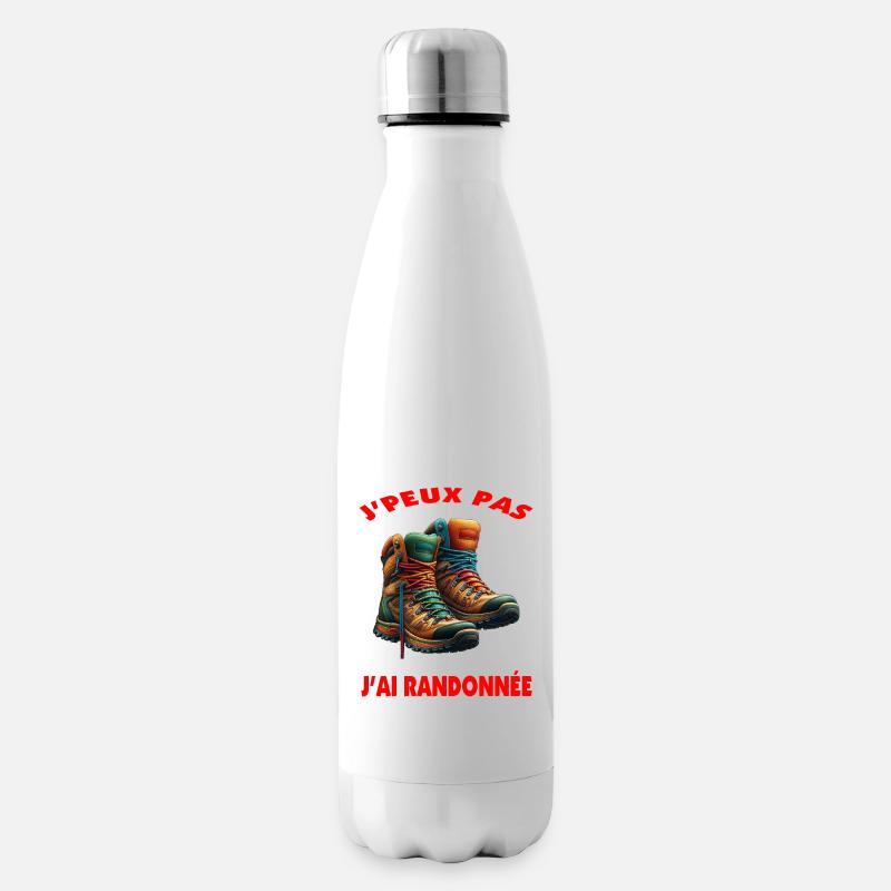 I can't I hiked - Insulated Water Bottle - white