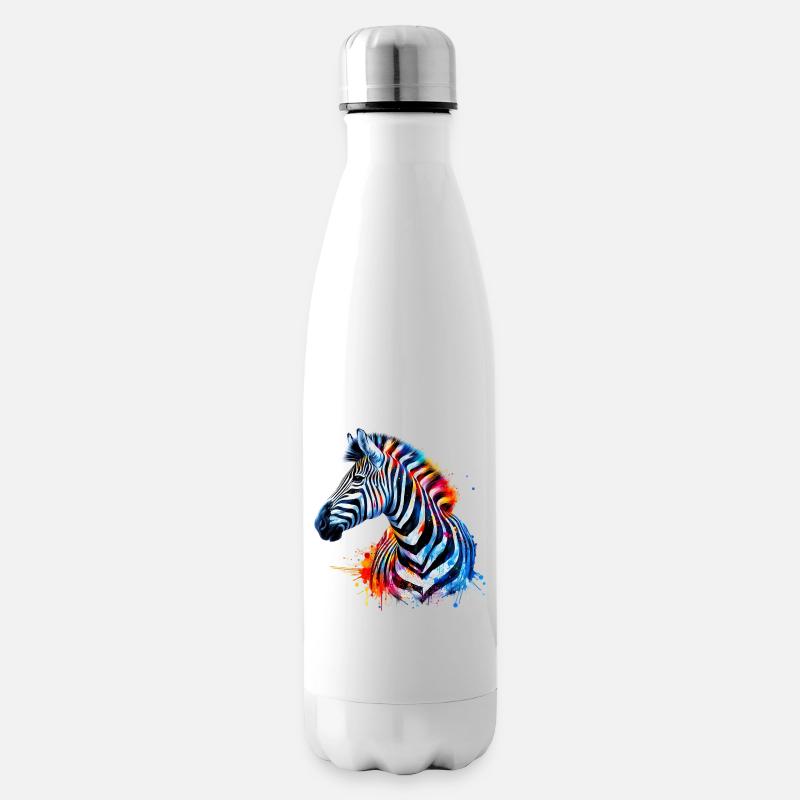Zebra - Isolierflasche - Weiß