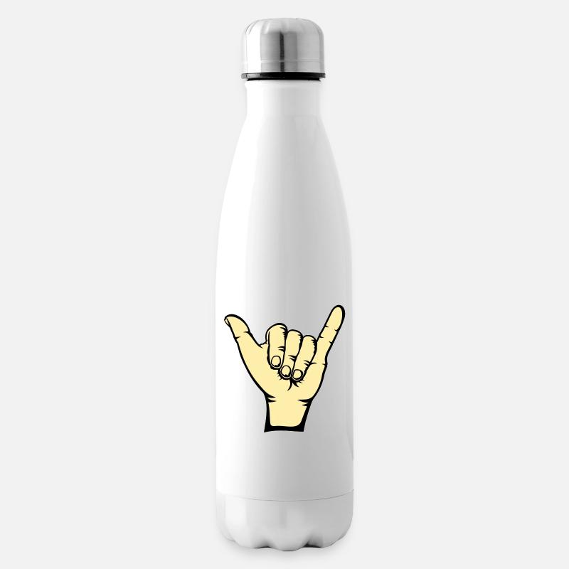 Surfen Symbol Hand - Isolierflasche - Weiß