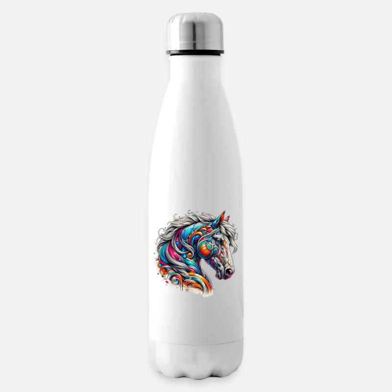 Pferd - Isolierflasche - Weiß