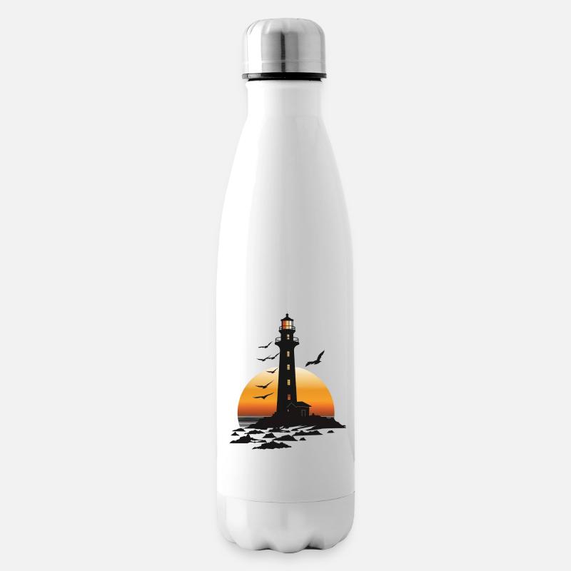 Leuchtturm - Isolierflasche - Weiß