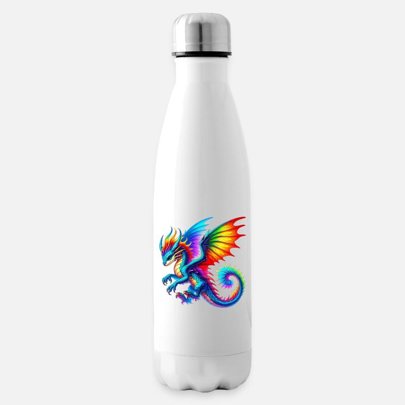 Drache - Isolierflasche - Weiß