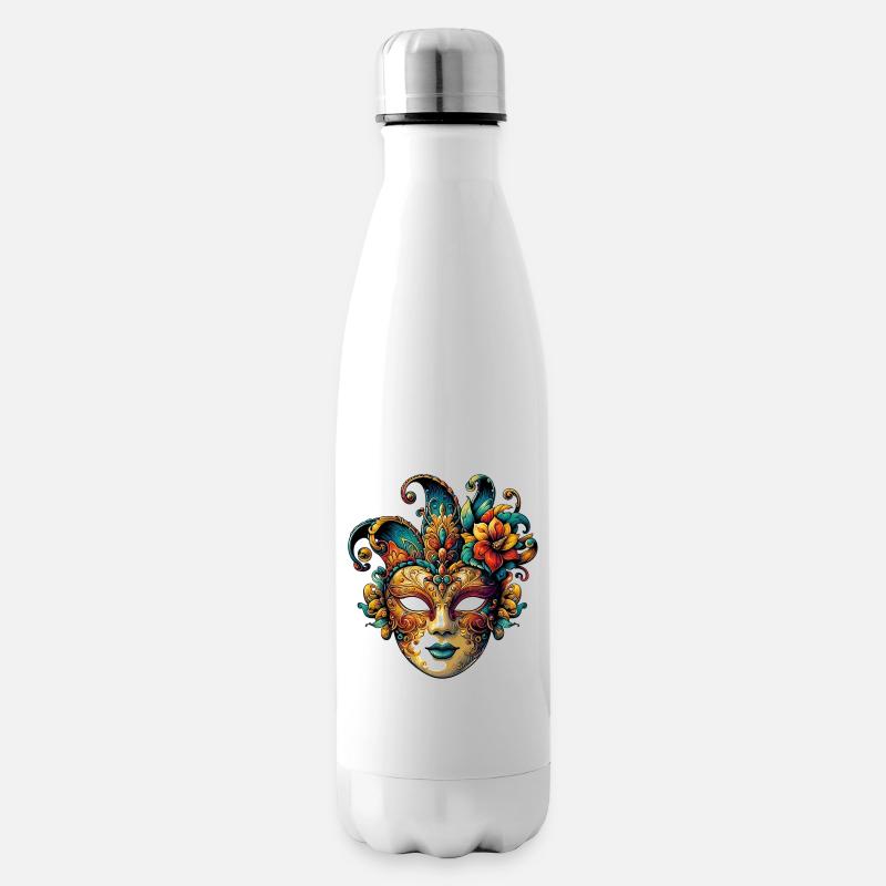Karnevalsmaske in Venedig - Isolierflasche - Weiß