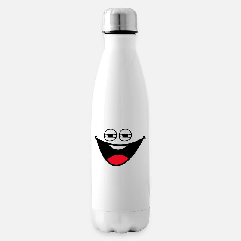 lachender Smily - Isolierflasche - Weiß
