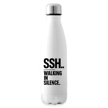SSH.. Quiet walking, walking in silence - Insulated Water Bottle - white - Right