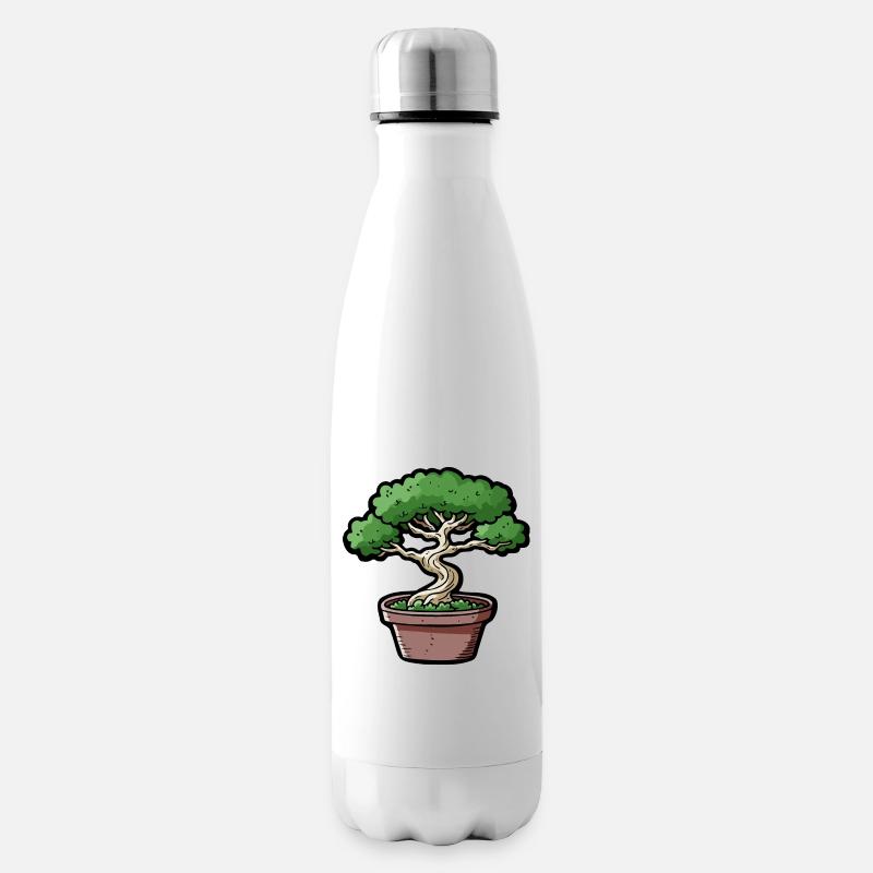 Comic Bonsai Baum - Isolierflasche - Weiß