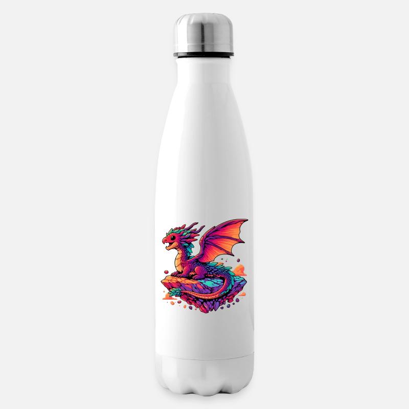Drache - Isolierflasche - Weiß