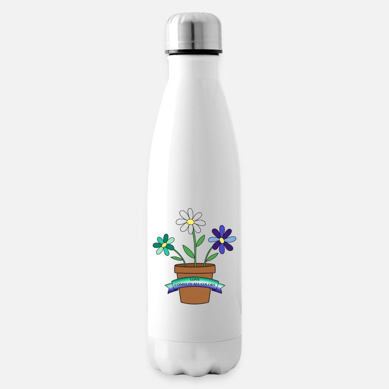 fleurs gaies - Bouteille isotherme - blanc