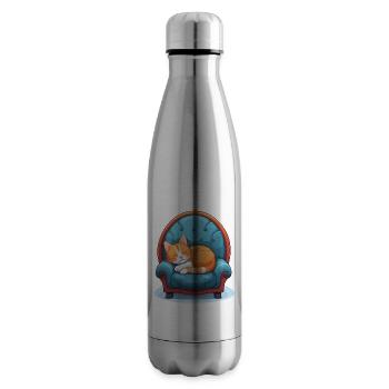 Katze schläft zusammengerollt auf dem Sessel - Isolierflasche - Lightsilver - Rechts