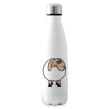 Sheep looks skeptical, critical, suspicious stares - Insulated Water Bottle - white - Right