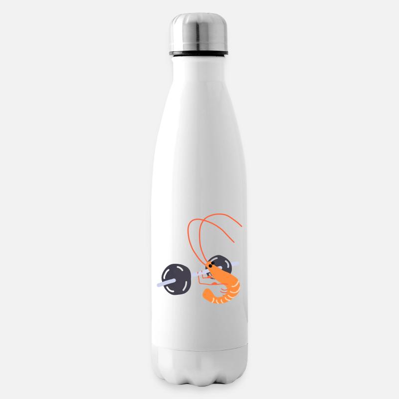 Crevette de sallle de musculation - Bouteille isotherme - blanc