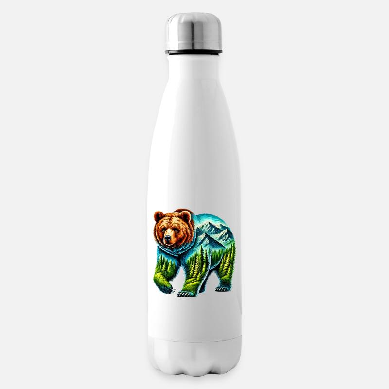 Bär - Isolierflasche - Weiß
