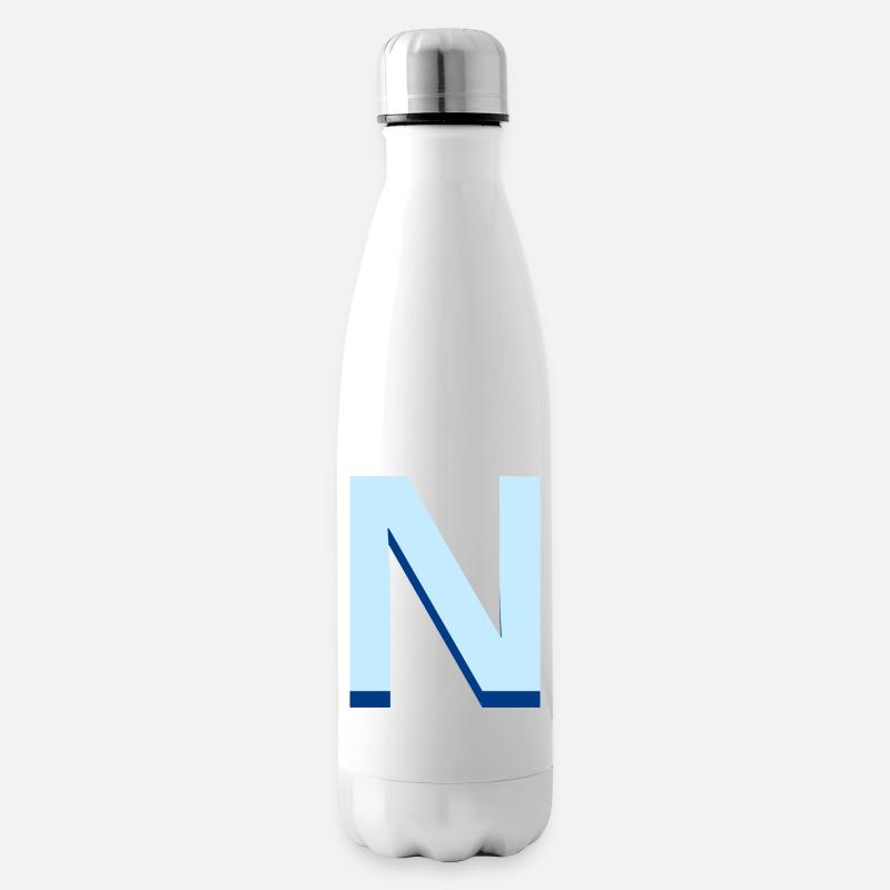 Pop und moderner blauer Buchstabe n - Isolierflasche - Weiß