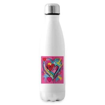 Heart for art lovers - Insulated Water Bottle - white - Right