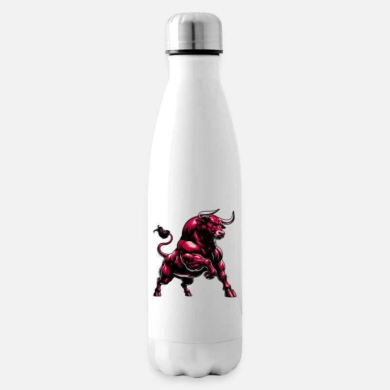 Stier - Isolierflasche - Weiß