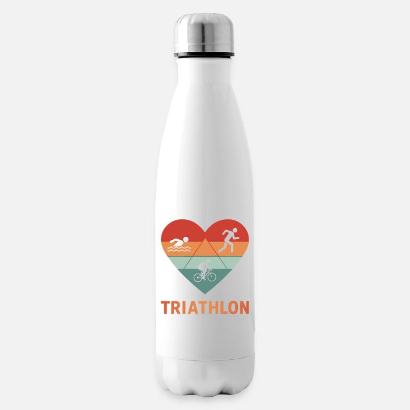 J’adore le cadeau de triathlon pour un triathlète - Bouteille isotherme - blanc