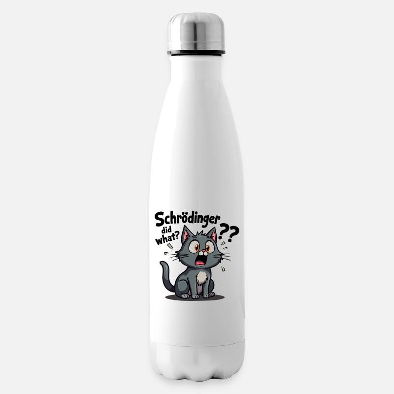 Le chat de Schrödinger - le cauchemar des chats mignons - Bouteille isotherme - blanc