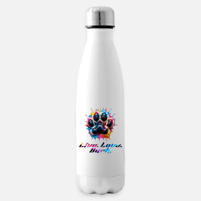 Bunte Pfote mit Emotionen - Isolierflasche - Weiß