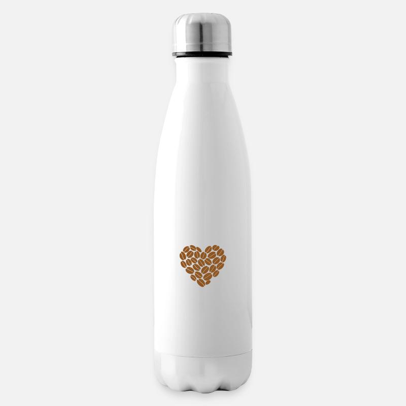 Déclaration d’accro au café et de fière amoureuse de la caféine - Bouteille isotherme - blanc