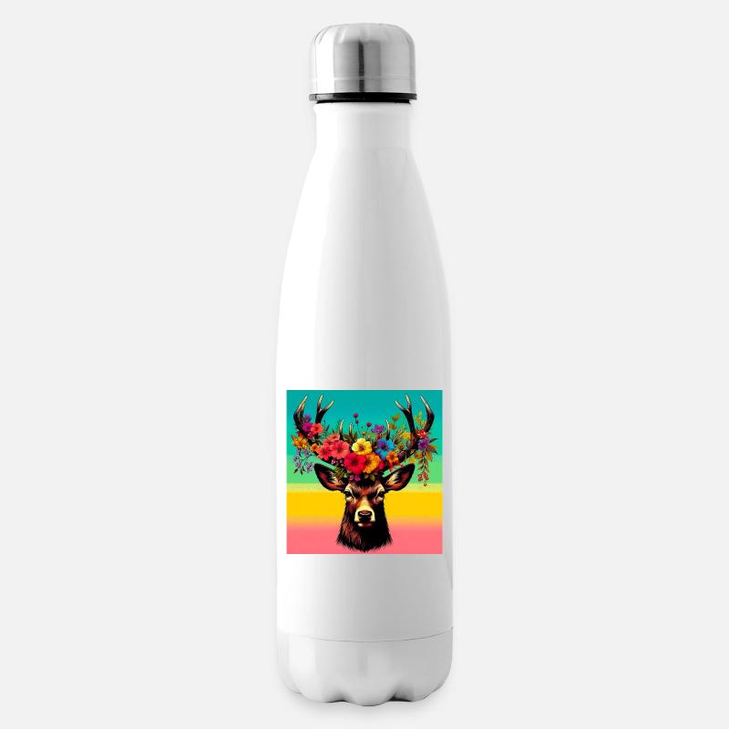 Hirsch - Isolierflasche - Weiß