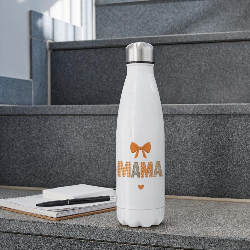 Orange Mom Patchwork Patterns Insulated Water Bottle