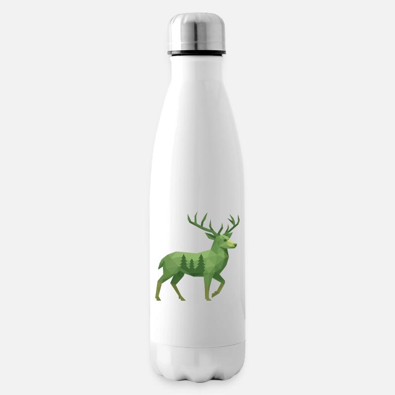 Geometrischer Hirsch - Isolierflasche - Weiß